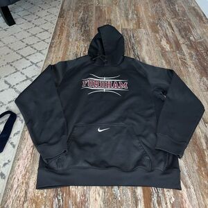 Men’s Fordham University Black Nike Therma-FIT Pullover Hoodie Size Large